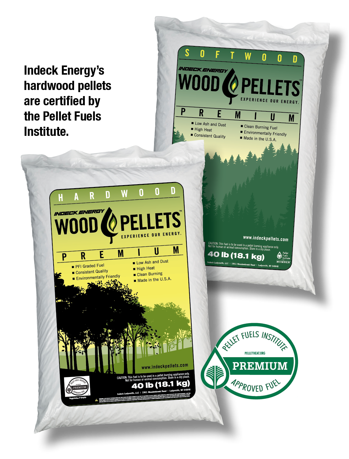 Wood pellets for environmentally friendly and clean biofuel